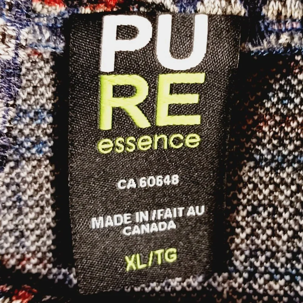 PURE essence Poncho, Denim Blue/Red/Gray, Cowl Neck, Size XL/TG, Layering Piece - Picture 2 of 10